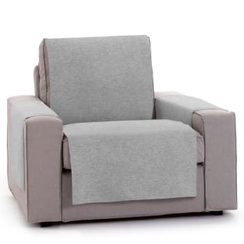 BRISA - Funda cubre sillón protector liso 55 cm gris