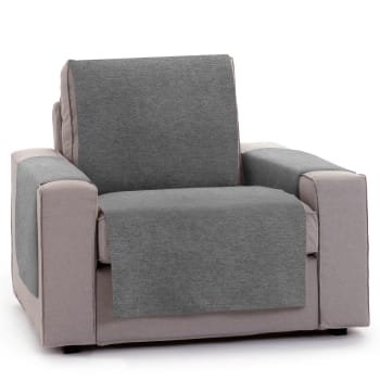 BRISA - Funda cubre sillón protector liso 55 cm gris oscuro