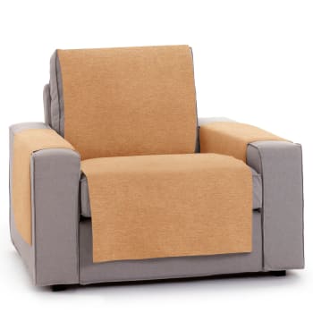 BRISA - Funda cubre sillón protector liso 55 cm ocre