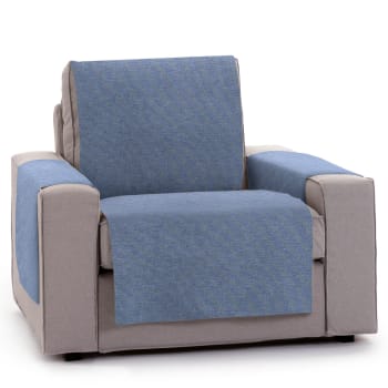 BRISA - Funda cubre sillón protector liso 55 cm azul