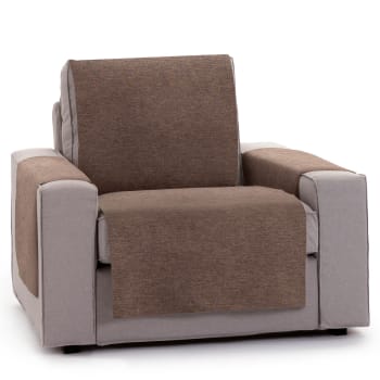BRISA - Funda cubre sillón protector liso 55 cm marrón