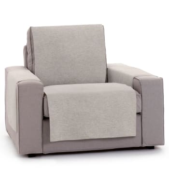BRISA - Funda cubre sillón protector liso 55 cm beige