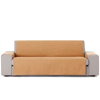 BRISA - Funda cubre sofá protector liso 155 cm ocre