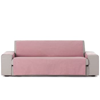 BRISA - Funda cubre sofá protector liso 190 cm rosa