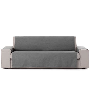 BRISA - Funda cubre sofá protector liso 190 cm gris oscuro
