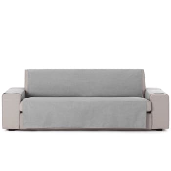 BRISA - Funda cubre sofá protector liso 155 cm gris