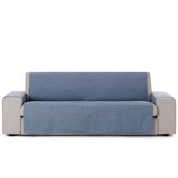 BRISA - Funda cubre sofá protector liso 155 cm azul