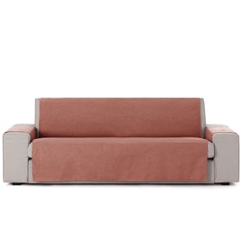 BRISA - Funda cubre sofá protector liso 190 cm teja