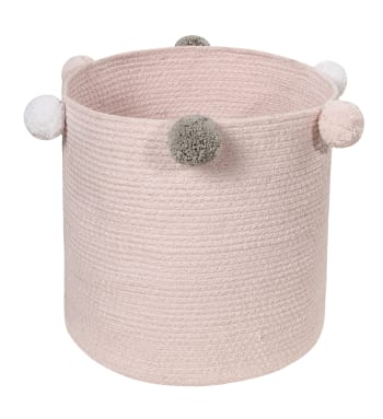 Bubbly - Cesta algodón rosa 30xø30