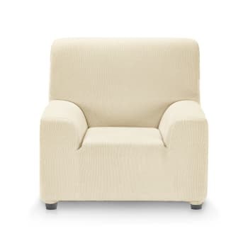 RUSTICA - Funda de sillón elástica adaptable marfil 70 - 110 cm