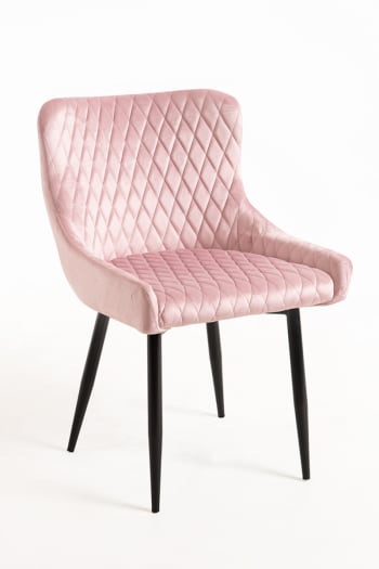Sanda terciopelo - Pack 4 sillas color rosa en terciopelo