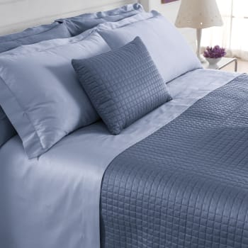 Set di lenzuola e federe di cotone blu matrimoniale 250x290cm TRESOR