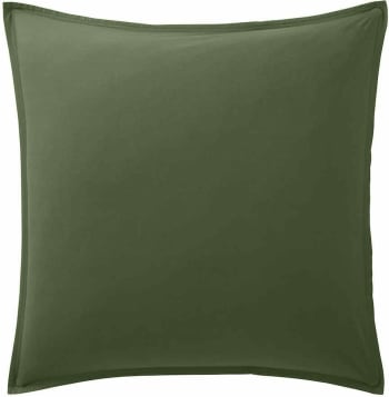 Vert - Taie d'oreiller percale de coton vert 65x65 cm