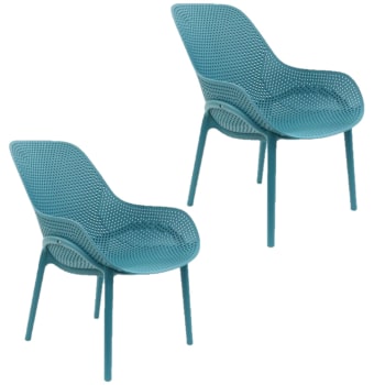 Malibu - 2 fauteuils pour table de jardin design bleu