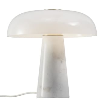 Glossy - Lampe à poser marbre verre h32cm blanc