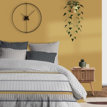 GOSIPI - Parure de lit 2 personnes  avec housse de couette et taies d'oreiller