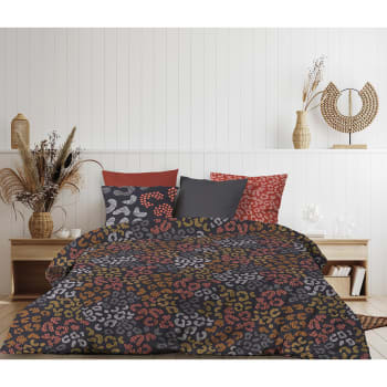 ONALIA - Parure de lit 2 personnes  avec housse de couette et taies d'oreiller