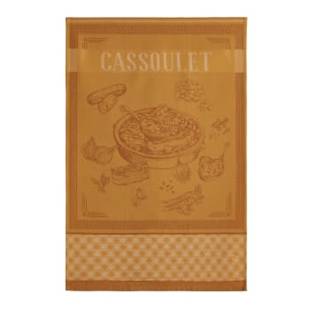 Cassoulet - Torchon en coton jaune 50x75