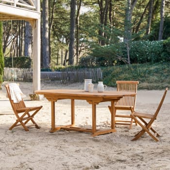 Capri - Tavolo da giardino in legno massello di acacia con prolunga 6/8 pers