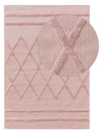 BONTE - Alfombra de exterior & interior rosa 80x150