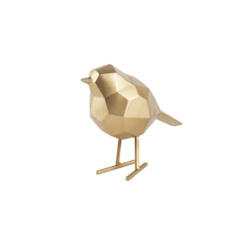 Origami - Statuette oiseau décorative en résine doré mat