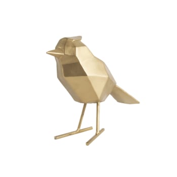 Origami - Statuette de décoration oiseau en polyrésine doré