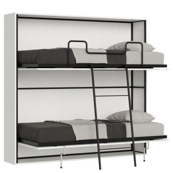 Letto a scomparsa 160 verticale effetto legno bianco frassino KENTARO 160