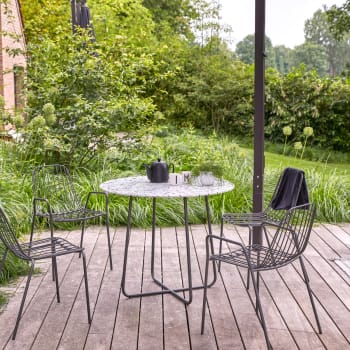 Table de jardin ronde pliante en aluminium 110 cm - Marius