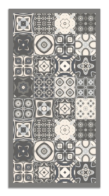 Tapis en vinyle motifs carreaux de ciment 100x150 NOVA