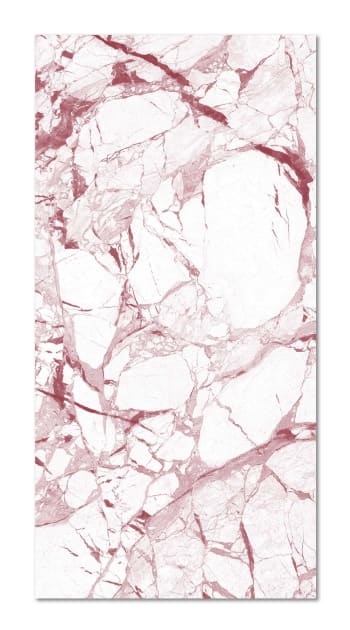 Tapis vinyle marbre blanc et rose 40x80cm