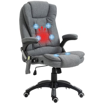 Mendler Poltrona Relax Arles II Con Massaggio - Pelle Ecologica Rosso, Altezza Regolabile 99-118cm, Girevole 360° - 6