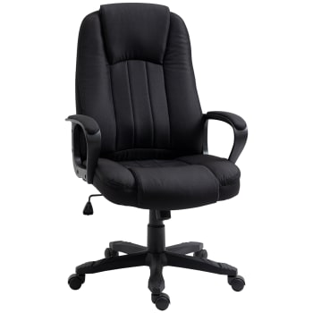 Vinsetto Sedia da Ufficio Ergonomica e Girevole, Poltrona da Ufficio con  Altezza Regolabile in Similpelle 60×60×90-99cm Nero