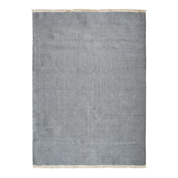 Essence - Tapis en jute et coton avec franges gris clair 160x230