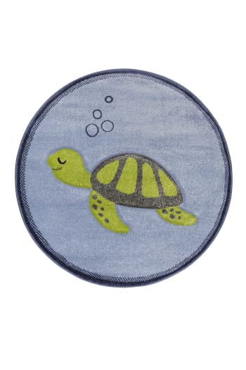 Turtle - Tappeto tondo fantasia tartaruga Verde Ø 120