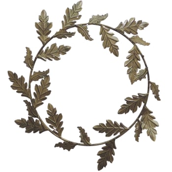 Corona de hojas de metal oro