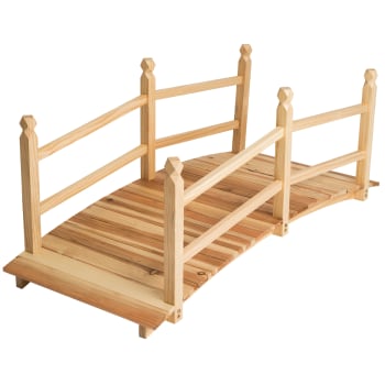 Puente de madera para jardín 137cm largo madera marrón