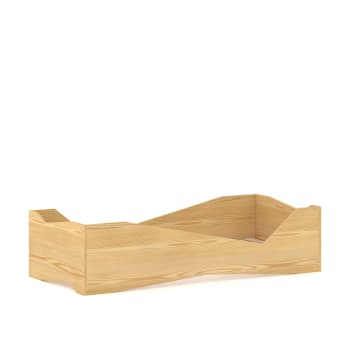 Cama extensible de madera maciza natural (200x180/90cm) - natural