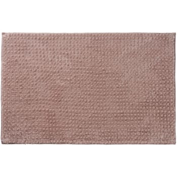 Softy - Tapis de bain en polyester uni rose 50x80cm