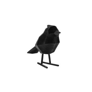 Origami - Statuette oiseau floqué h.24cm noir