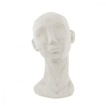 FACE ART - Statue face art large résine blanc