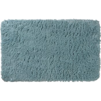 Aqua pool - Tapis de bain en polyester uni bleu 50x80cm