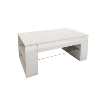 Mesa auxiliar blanca 100x42x60 cm tablero de particulas