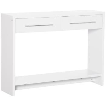 Mesa consola color blanco 101.6 x 28 x 76.2 cm
