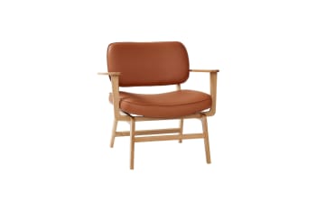 Haze - Sessel aus Leder und Spaltleder, orange