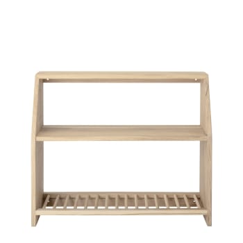 Scaffale Da Parete In Bambù 2 Ripiani Con Barra Asciugamani - Per Bagno E Cucina, Naturale - Foto 4