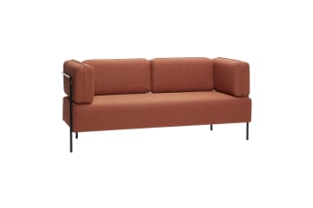 Block - Sofá de 3 plazas de tela naranja