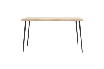 Slated - Tavolo da pranzo a 6 posti in legno beige