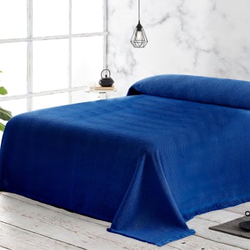 ESPIGA - Pack 2 unidades plaids multiusos sofa cama azul 230x260 cm