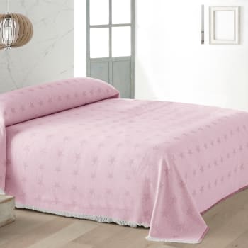 ESTRELLAS - Pack 2 unidades plaids multiusos sofa cama rosa 230x260 cm