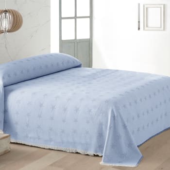 ESTRELLAS - Pack 2 unidades plaids multiusos sofa cama azul  180x260 cm